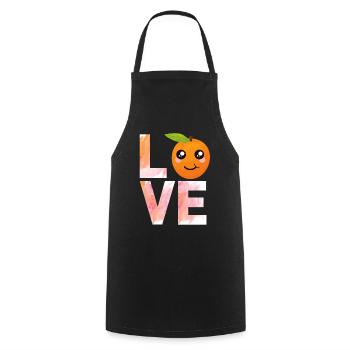 Love Orange LOVE Orange Citrus Fruits - Cooking Apron - black - Front - AI Model Male 185 dark (185cm)