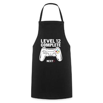 Level 12 Full - Cooking Apron - black - Front - AI Model Male 185 dark (185cm)