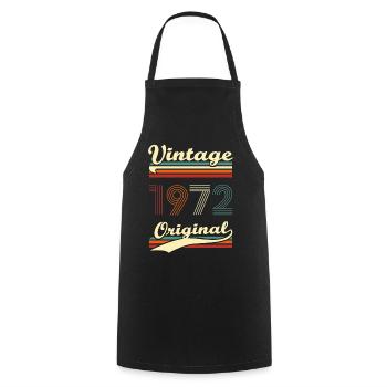 Vintage 1972 original 51 years anniversary - Cooking Apron - black - Front - AI Model Male 185 dark (185cm)