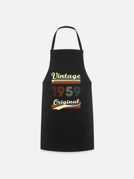 Vintage 1959 original 63 years anniversary - Cooking Apron - black