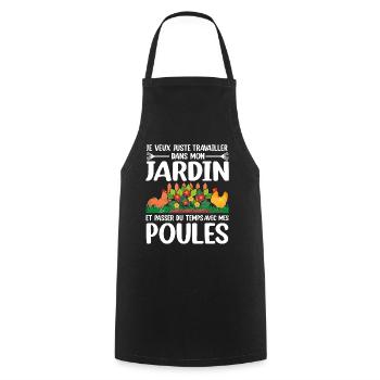 Je Veux Juste Travailler Dans Mon Jardin - Tablier de cuisine - noir - Devant - AI Model Male 185 dark (185cm)