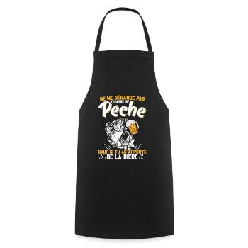 Ne Me Dérange Pas Quand Je Pêche Cadeau Pêcheur - Tablier de cuisine - noir - Devant - AI Model Male 185 dark (185cm)