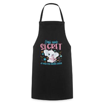 J'ai Un Secret Je Vais Être Grande Soeur - Tablier de cuisine - noir - Devant - AI Model Male 185 dark (185cm)