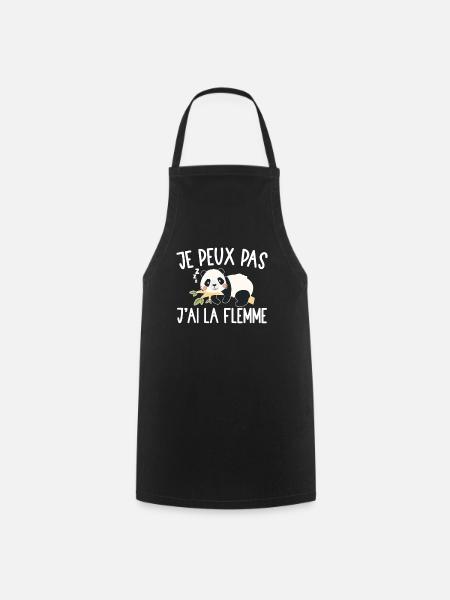 Je Peux Pas J'ai La Flemme - Tablier de cuisine - noir