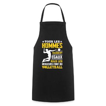 Les Meilleurs Hommes Font Du Volleyball - Tablier de cuisine - noir - Devant - AI Model Male 185 dark (185cm)