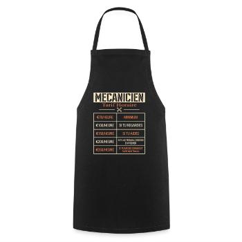 Tarif Horaire D'un Mécanicien Cadeau Humour - Tablier de cuisine - noir - Devant - AI Model Male 185 dark (185cm)
