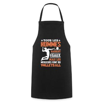 Les Meilleurs Hommes Font Du Volleyball - Tablier de cuisine - noir - Devant - AI Model Male 185 dark (185cm)