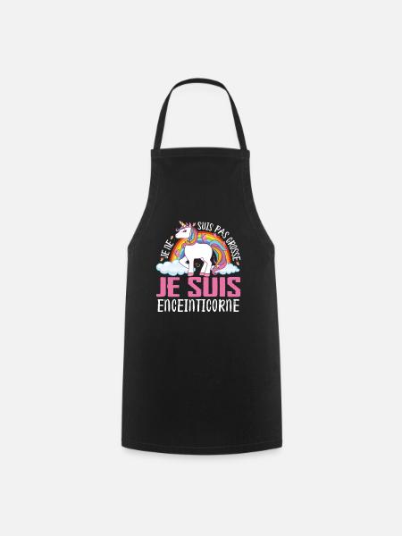 Je Ne Suis Pas Grosse Je Suis Enceinticorne - Tablier de cuisine - noir
