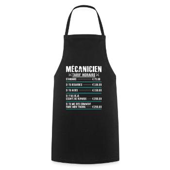 Le Tarif Horaire D'un Mécanicien - Tablier de cuisine - noir - Devant - AI Model Male 185 dark (185cm)