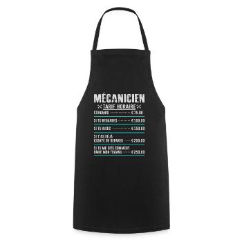 Le Tarif Horaire D'un Mécanicien - Tablier de cuisine - noir - Devant - AI Model Male 185 dark (185cm)