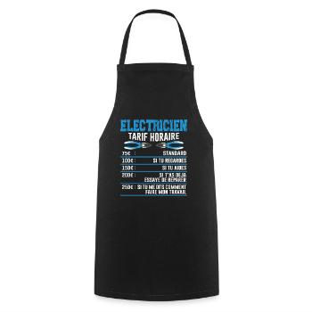 Le Tarif Horaire D'un Électricien - Tablier de cuisine - noir - Devant - AI Model Male 185 dark (185cm)