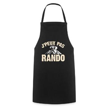 Je Peux Pas J'ai Rando - Tablier de cuisine - noir - Devant - AI Model Male 185 dark (185cm)