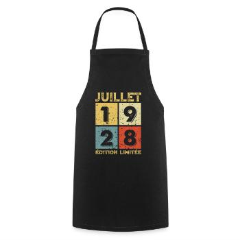 Juillet 1928 Original Idée Cadeau Anniversaire - Tablier de cuisine - noir - Devant - AI Model Male 185 dark (185cm)