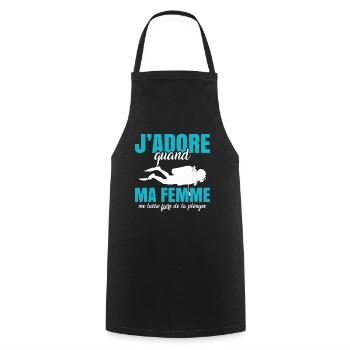 Sport Plongée Idée Cadeau Mer Vacances Hobby Apnée - Tablier de cuisine - noir - Devant - AI Model Male 185 dark (185cm)