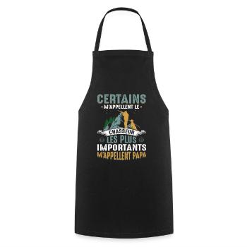 Papa Chasseur Chasser Cadeau Fête Des Pères Cool - Tablier de cuisine - noir - Devant - AI Model Male 185 dark (185cm)