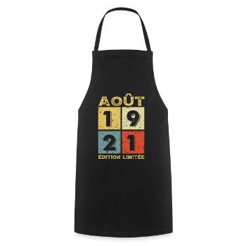 Août 1921 Original Idée Cadeau Anniversaire - Tablier de cuisine - noir - Devant - AI Model Male 185 dark (185cm)