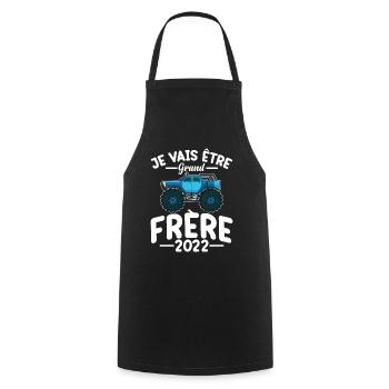 Je Vais Être Grand Frère 2022 Idée Cadeau Amour - Tablier de cuisine - noir - Devant - AI Model Male 185 dark (185cm)