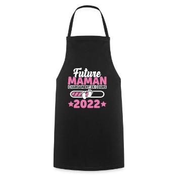 Future Maman 2022 Enceinte Idée Cadeau Amour Coeur - Tablier de cuisine - noir - Devant - AI Model Male 185 dark (185cm)