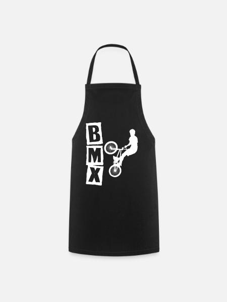 bmx race bike cyclist rider trick - Cooking Apron - black