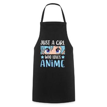 Juste une fille qui aime les amateurs de manga japonais d’anime - Tablier de cuisine - noir - Devant - AI Model Male 185 dark (185cm)