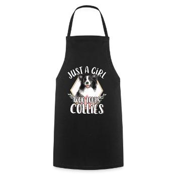 Nur ein Mädchen, das Border Collies süßes Hundegeschenk liebt - Kochschürze - Schwarz - Vorne - AI Model Male 185 dark (185cm)