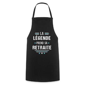 Retraité Idée cadeau Retraite humour carrière - Tablier de cuisine - noir - Devant - AI Model Male 185 dark (185cm)