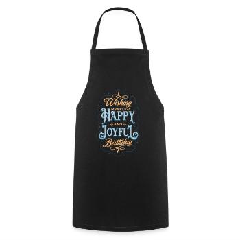 Je me souhaite un joyeux et joyeux anniversaire - Tablier de cuisine - noir - Devant - AI Model Male 185 dark (185cm)