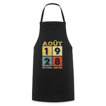 Août 1928 Original Idée Cadeau Anniversaire - Tablier de cuisine - noir - Devant - AI Model Male 185 dark (185cm)