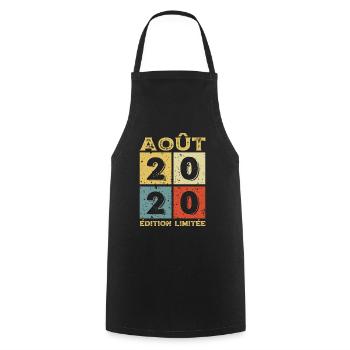 Août 2020 Original Idée Cadeau Anniversaire - Tablier de cuisine - noir - Devant - AI Model Male 185 dark (185cm)