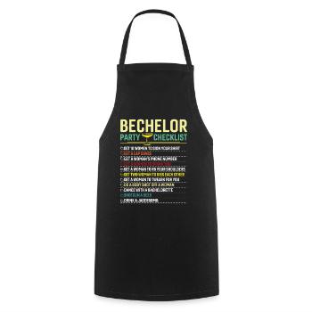 Checklist for the Bechlor Festival - Cooking Apron - black - Front - AI Model Male 185 dark (185cm)