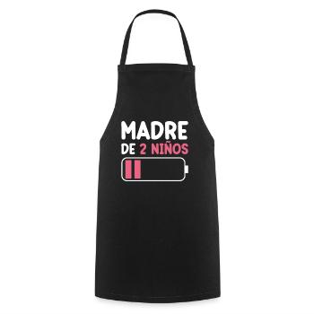Maman De Deux Enfants - Tablier de cuisine - noir - Devant - AI Model Male 185 dark (185cm)