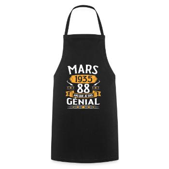 Mars 1935 88 Ans Que Je Suis Génial Anniversaire - Tablier de cuisine - noir - Devant - AI Model Male 185 dark (185cm)