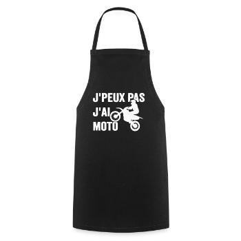 Je Peux Pas J'ai Moto Humour Cadeau Anniversaire - Tablier de cuisine - noir - Devant - AI Model Male 185 dark (185cm)