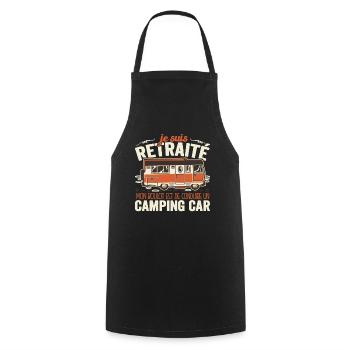 Je Suis Un Retraité Avec Un Camping Car - Tablier de cuisine - noir - Devant - AI Model Male 185 dark (185cm)