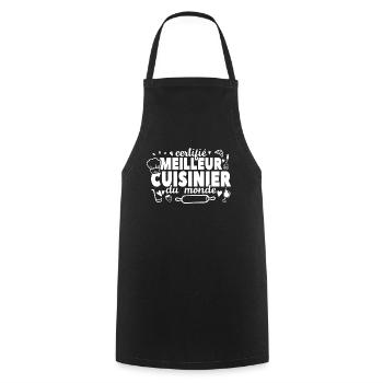 Quand Je Cuisine Faut Pas Me Stresser - Tablier de cuisine - noir - Devant - AI Model Male 185 dark (185cm)
