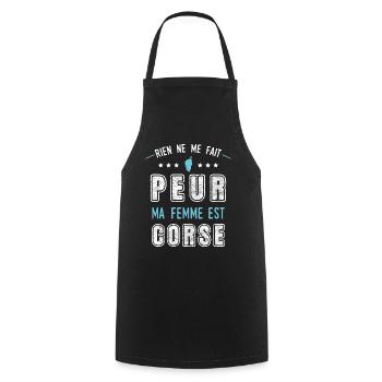 Corse, idée cadeau humour région, île, pays, drôle - Tablier de cuisine - noir - Devant - AI Model Male 185 dark (185cm)