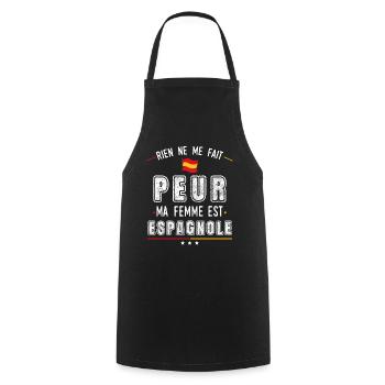 Espagnole humour pays idée cadeau drapeau Espagne - Tablier de cuisine - noir - Devant - AI Model Male 185 dark (185cm)