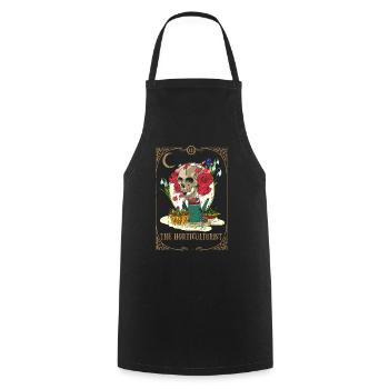 Horticulture Plants Tarot Card Occult Club Gothic - Cooking Apron - black - Front - AI Model Male 185 dark (185cm)