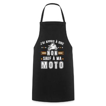 Motard idée cadeau Passion moto humour citations - Tablier de cuisine - noir - Devant - AI Model Male 185 dark (185cm)
