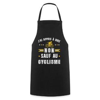 Cycliste, idée cadeau passionné vélo. Cyclisme - Tablier de cuisine - noir - Devant - AI Model Male 185 dark (185cm)