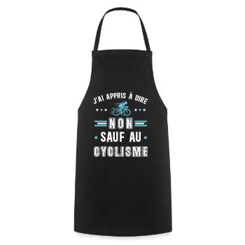 Cycliste, idée cadeau passionné vélo. Cyclisme - Tablier de cuisine - noir - Devant - AI Model Male 185 dark (185cm)