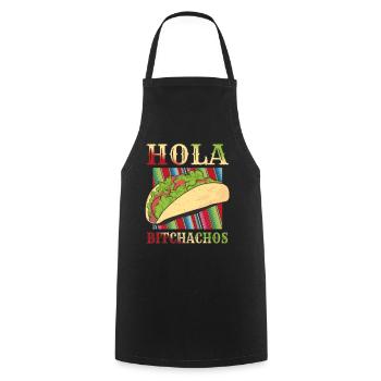 Retro Vintage Mexican Food Taco Hello - Kochschürze - Schwarz - Vorne - AI Model Male 185 dark (185cm)
