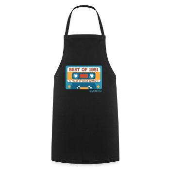 Vintage 1951 Birthday Gifts - Cooking Apron - black - Front - AI Model Male 185 dark (185cm)