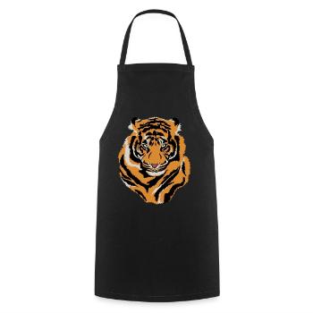Tiger Face Wild Life Creature Animal Tiger Lover - Cooking Apron - black - Front - AI Model Male 185 dark (185cm)