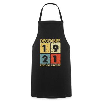 Vintage Geburtstagsgeschenkidee Dezember 1921 - Kochschürze - Schwarz - Vorne - AI Model Male 185 dark (185cm)