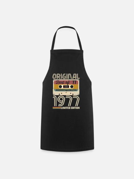 Vintage Geburtstag Original Geschenkidee 1977 - Kochschürze - Schwarz