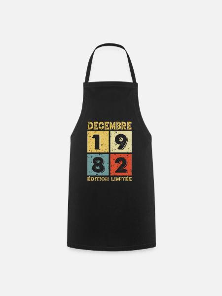 Anniversaire Vintage Idée Cadeau Décembre 1982 - Tablier de cuisine - noir