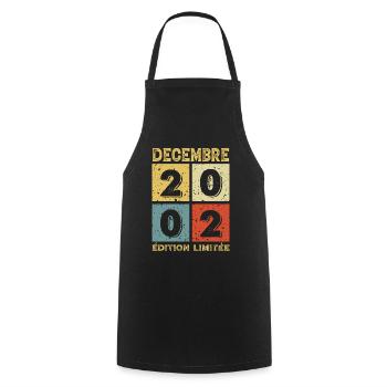 Anniversaire Vintage Idée Cadeau Décembre 2002 - Tablier de cuisine - noir - Devant - AI Model Male 185 dark (185cm)