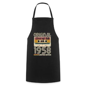 Vintage Geburtstag Original Geschenkidee 1958 - Kochschürze - Schwarz - Vorne - AI Model Male 185 dark (185cm)