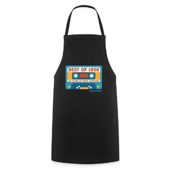 1938 Vintage Vintage Retro Cadeau D’anniversaire - Tablier de cuisine - noir - Devant - AI Model Male 185 dark (185cm)